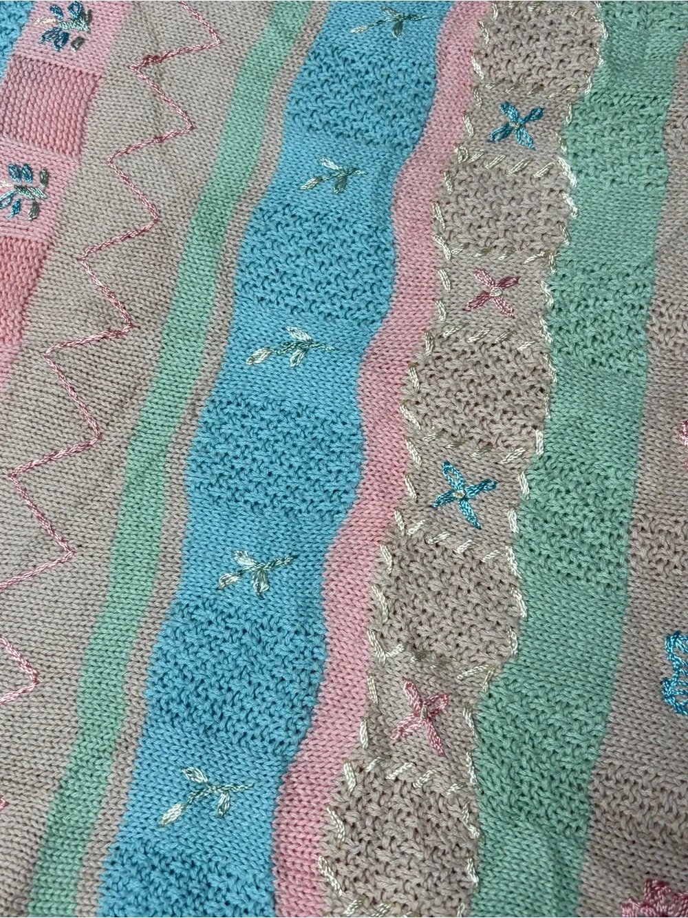 Koret Pastel Floral Knit Shirt - Blue, Pink, Green, Beige